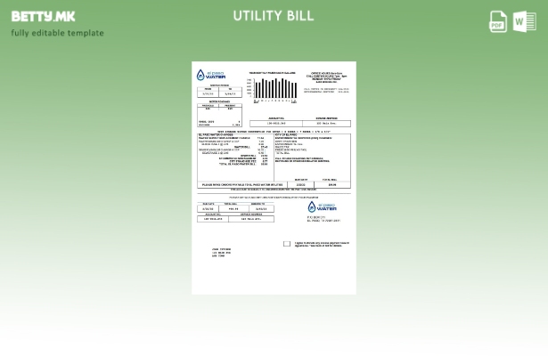 Модерен стил шаблон за сметки за комунални услуги за вода во САД Тексас Ел Пасо